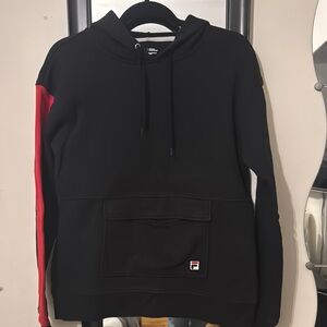 Fila Black Hoodie with Red Sleeve